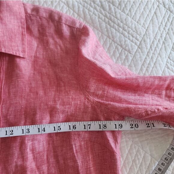 Talbots linen button down shirt blouse - Picture 7 of 9